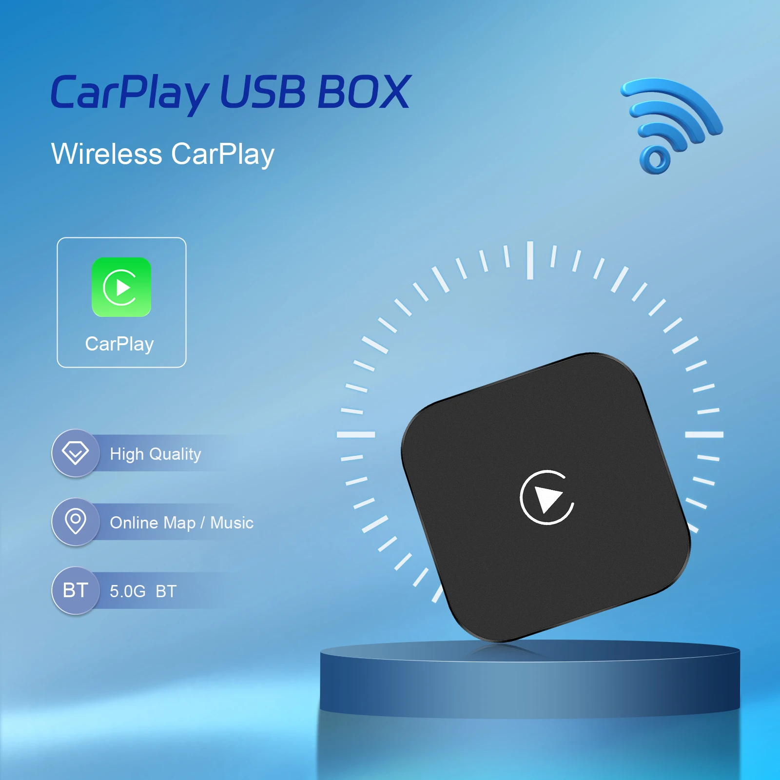 Podofo Wireless Carplay Adapter Wireless Carplay Box Wifi Bluetooth Plug Play Carplay Dongle Ai Voice Carplay Ai Box Per Iphone