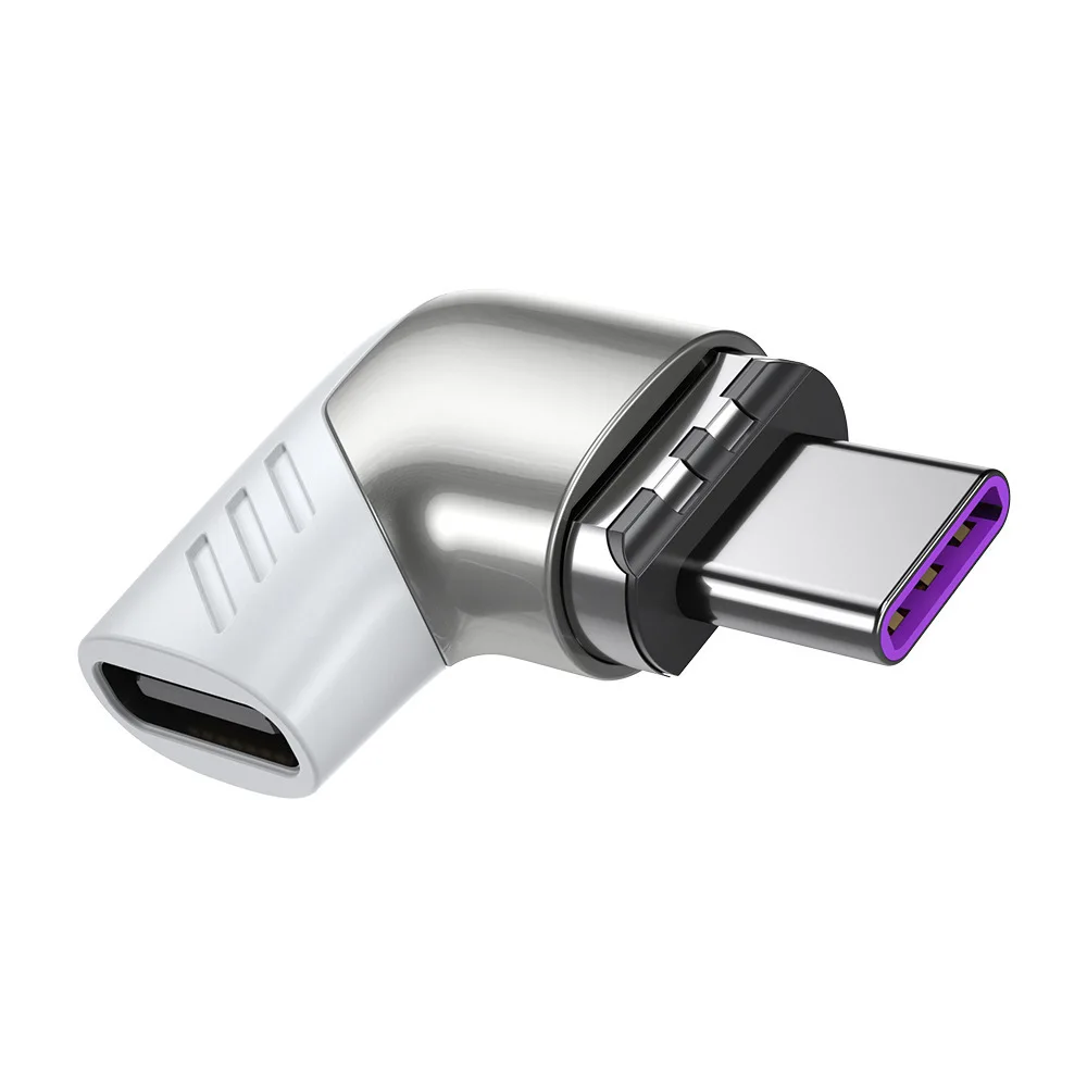 Elbow 120W USB Type C Magnetic Adapter 90 Degree Fast Charging Magnetic Converter For Macbook iPad Pro Switch Samsung