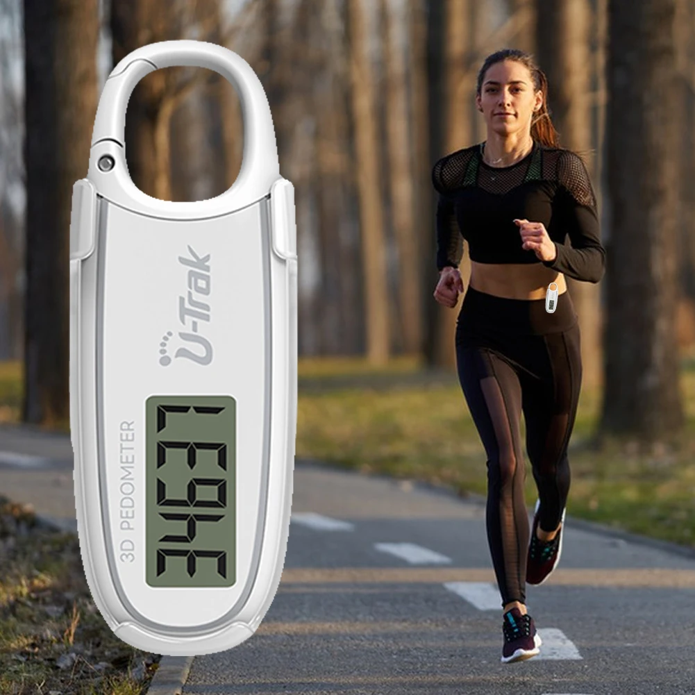 Walking 3D Pedometer Step Counter Large Screen Electronic Pedometer LCD Display with Carabiner for Adults Kids Seniors Dog