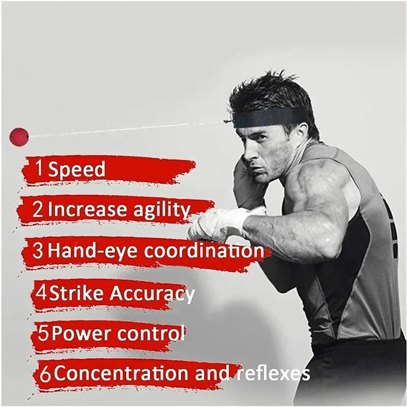 1pc Head-mounted Speed Ball Boxing Magic Ball Reaction Fighting Training Coordination Ability to Vent Boxing Speed and Prec head mounted speed ball