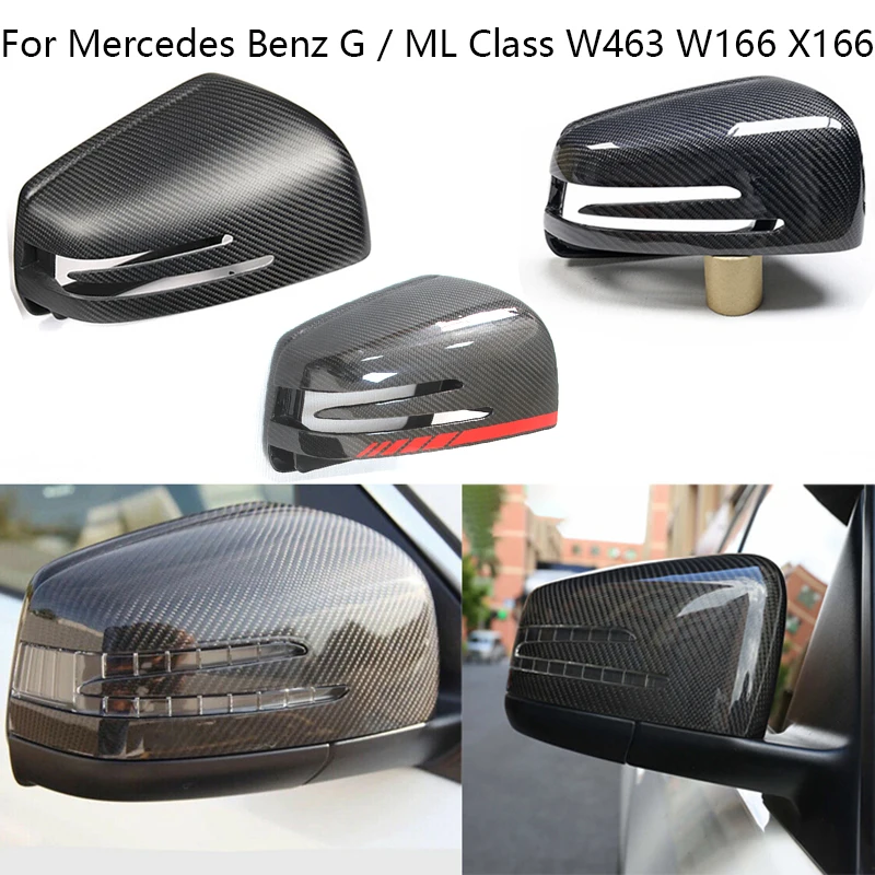 

For Mercedes Benz G / ML Class W463 W166 X166 GLE GLS G500 G63 Carbon Fiber Car Side Exterior Rearview Mirror Cover Trim Cap