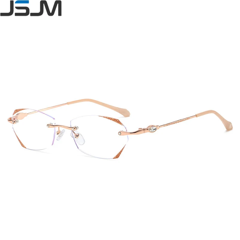 JSJM Fashion Rimless Nearsighted Eyeglasses Anti Blue Light Computer Glasses  New Style Simple Small Frame Myopia Eyewear -1.0-5. - AliExpress
