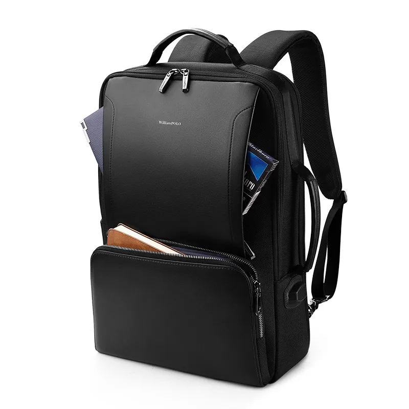 

New men's backpack large-capacity business casual backpack travel bag 15.6-inch all-match trendy schoolbag WILLIAMPOLO