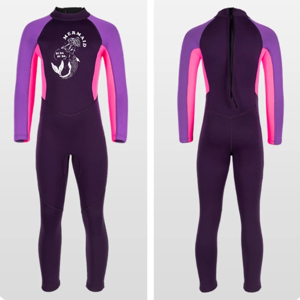 Neoprene Wetsuit For Kids Girls 2.5mm Toddler Wet Suits Keep Warm For Water Sports Surfing Snorkeling Swimming Swimsuits