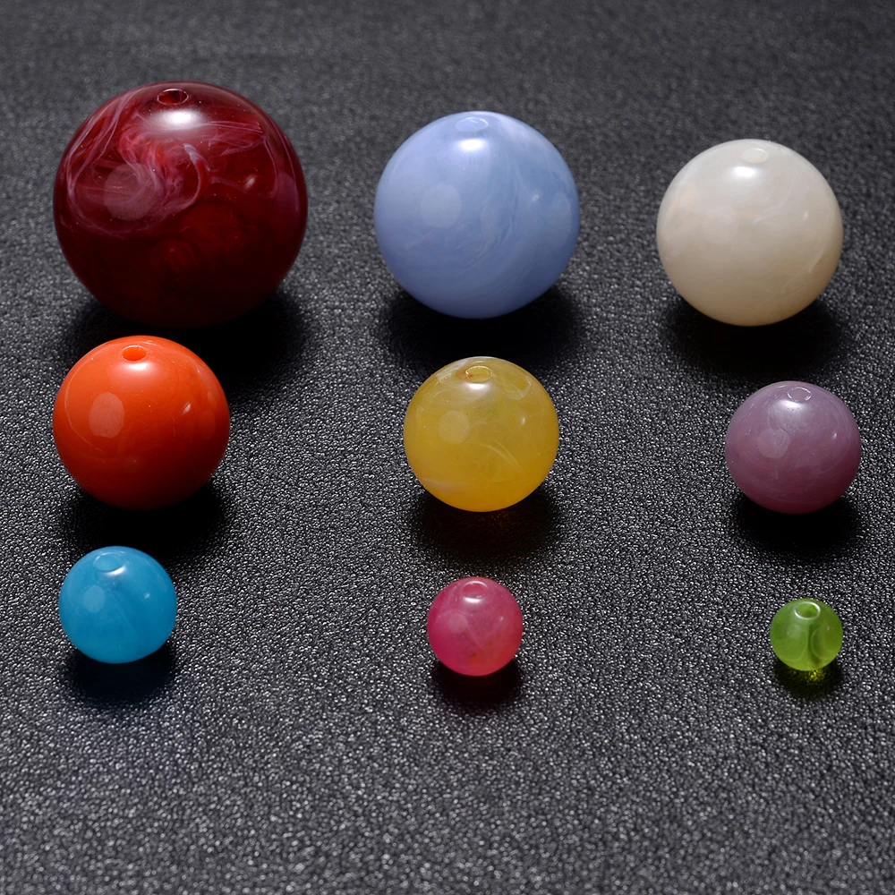 6-18mm Gradient Acrylic Beads Round Cat's Eye Loose Spacer Beads For Jewelry Making Diy Handmade Bracelet Necklace Accessories acrylic beads