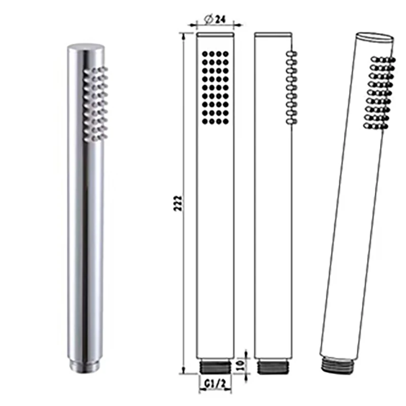 Ensemble de Douche, Système de Douche en Laiton Antique, avec Support de Douche et Tuyau de Douche 1,5m (Ensemble de Douche Antique