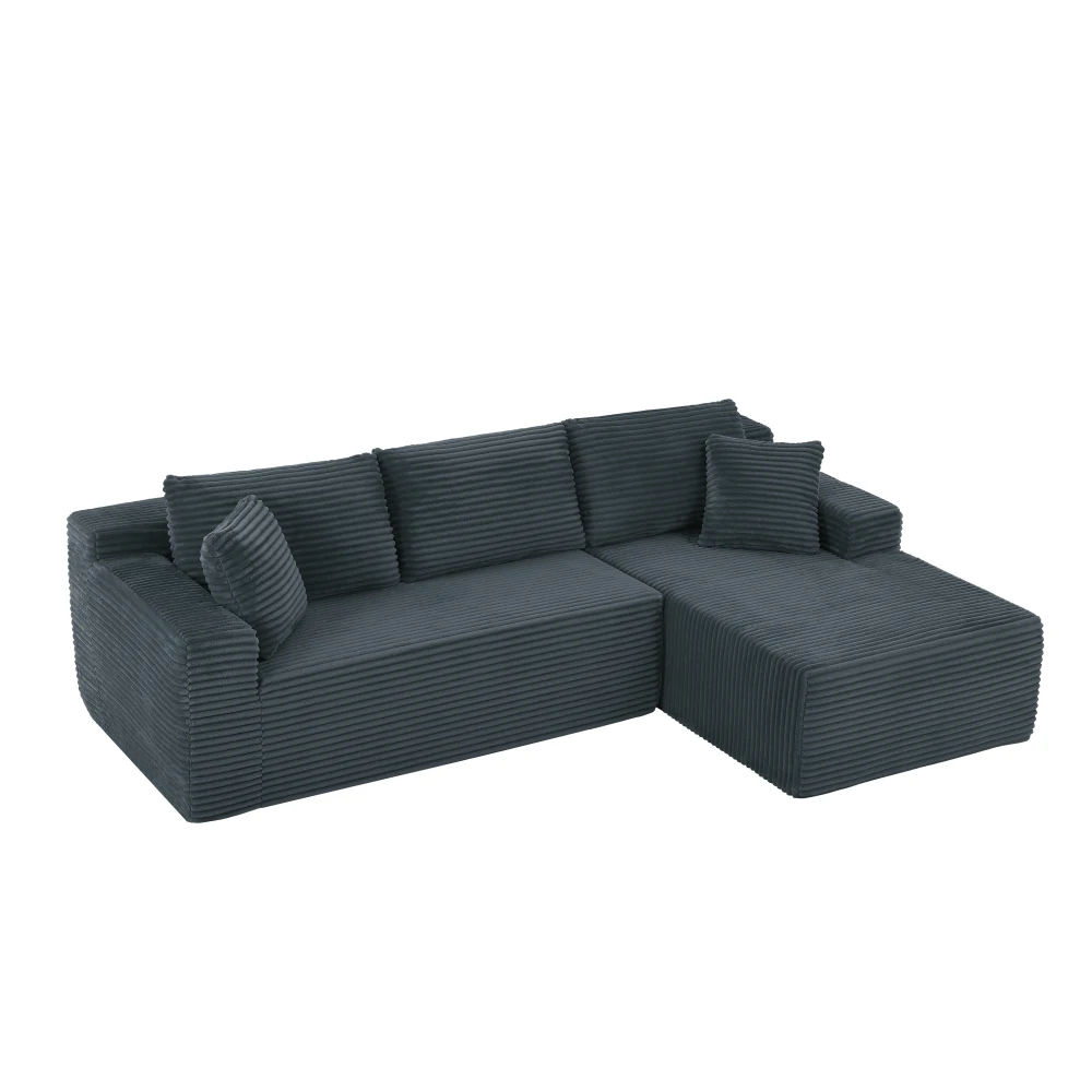 L-förmiges Modulares Ecksofa 3-Sitzer Memory-Schaum Wolkensofa mit Übergroßer Chaiselongue für Wohnzimmer – Detail 13