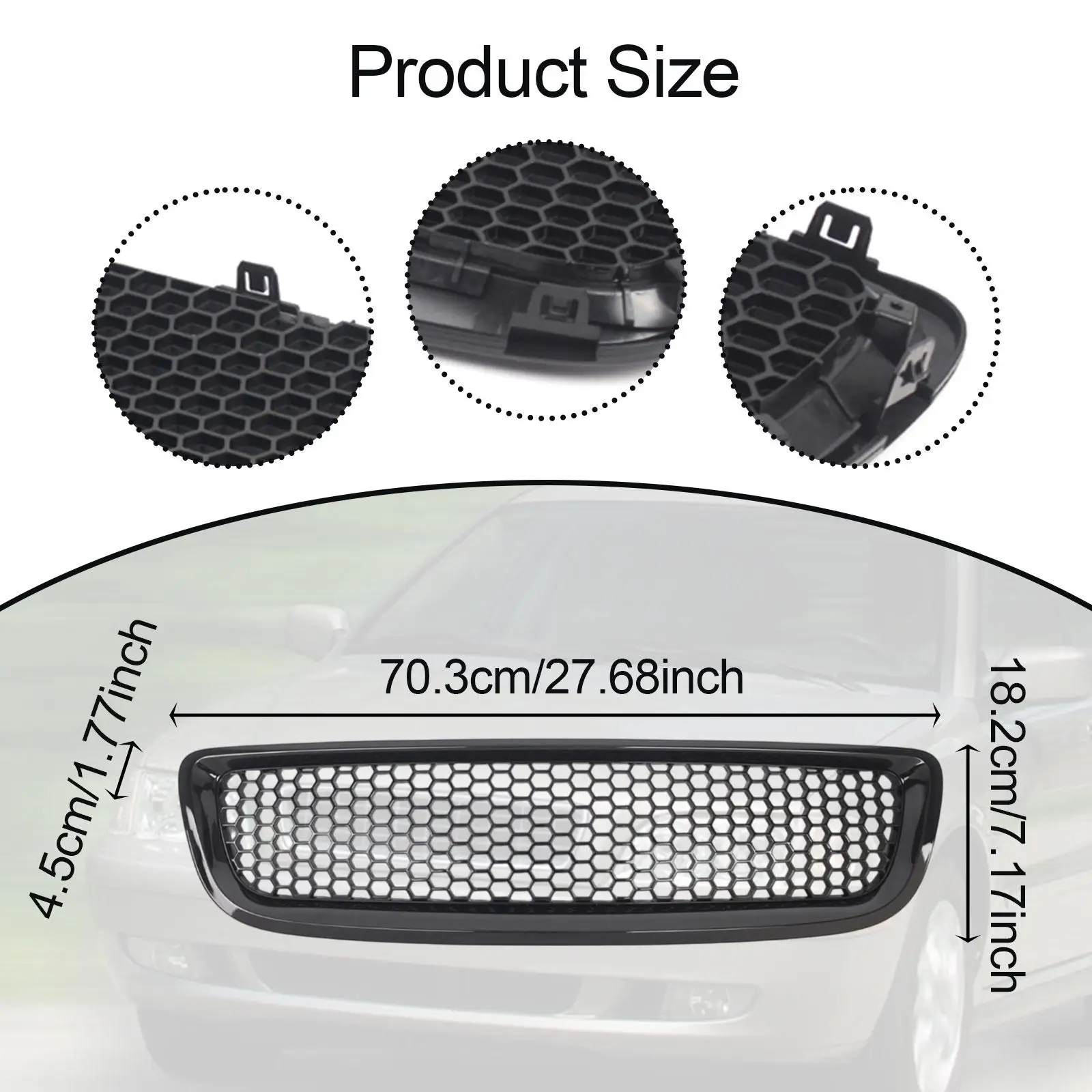 Mesh Grill Grille Lightweight Decoration Spare Parts Replacement Elegant Upgrade 30744915 for Volvo S40 V50 2008-2012 Mesh Grill Grille Lightweight Decoration Spare Parts Replacement Elegant Upgrade 30744915 for Volvo S40 V50 2008-2012