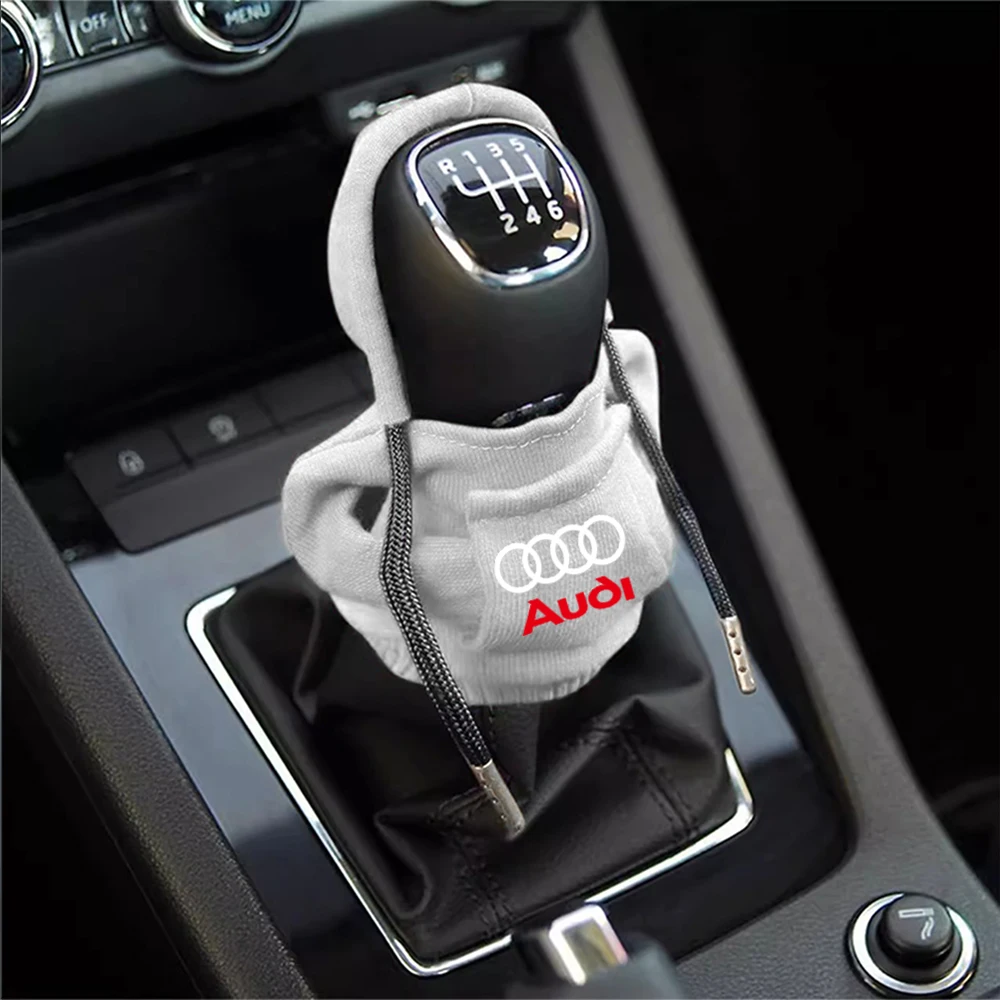 Car Gear Shift Handle Hoodie Cover Auto Decor Accessories For Audi Sline A4 B8 A3 A6L RS TTS Q7 Quattro S RS3 gear shift handle