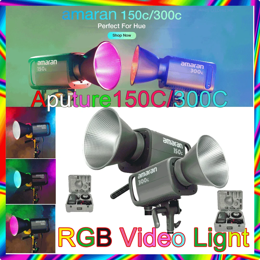 Aputure Amaran 300c RGB COB Luz de video Bowen Mount 2.500K a