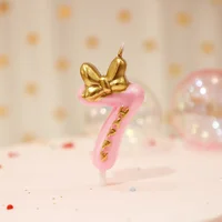 Cute Bowknot Birthday Number Candle Princess Prince 0-9 Number Candles Cake Decor Digital Candle Topper Cupcake Party Candles - Image 5