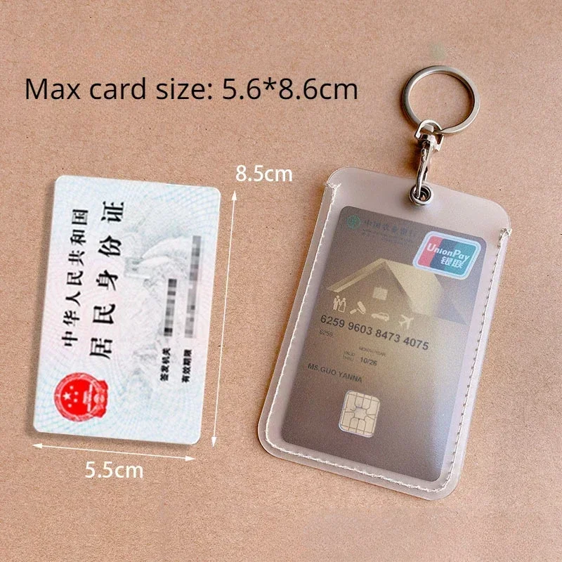 Transparent Bus Card Holder with Key Ring Convenient ID Card IC Bags Access Cards Protective Cases credit card holder,card holder,card protector,idol card protector,photo card holder