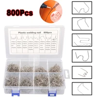 800/600/100PCS Hot Staples Plastic Welding Nail Welding Nail Pre Cut Wave Staples Bumper Repairs Auto Plastic Repair 0.6/0.8mm 1