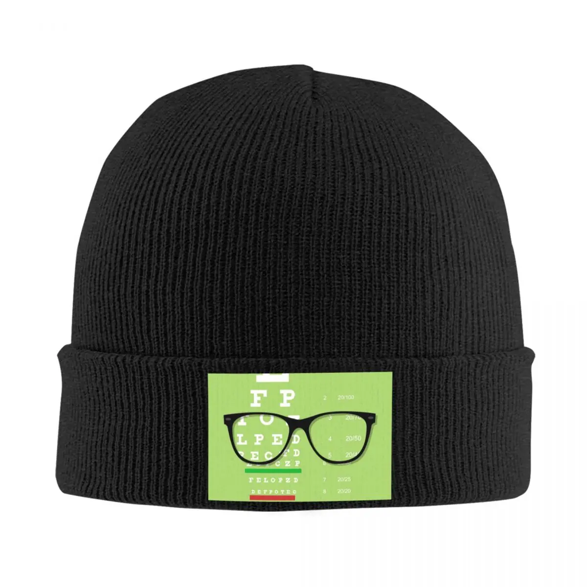 

Eye Glasses Chart Skullies Beanies Caps For Men Women Unisex Streetwear Winter Warm Knitted Hat Adult Bonnet Hats