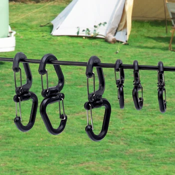 Swivel S Hooks 360 Degree Rotating Lightweight Lobster Claw Clasps Mini Key Ring for Outdoor Hiking Backpacking Accessories 2