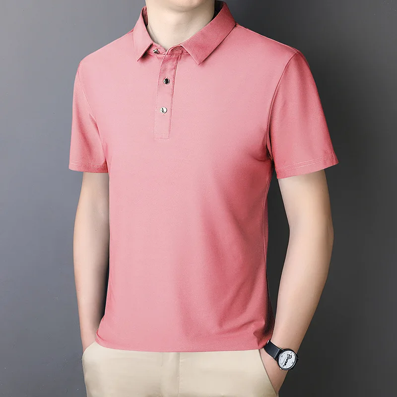 Polo shirt men casual short sleeved shirt short sleeved shirt M-7XL 8XL 9XL Summer short-sleeved Ice silk Business Casual A85