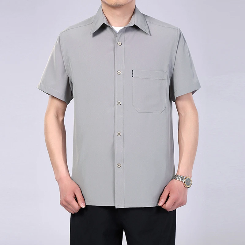 

Men's Summer 2024 New Business Casual Summer Wear Quick Drying High Quality Casual Shirt Short sleeved Shirt men clothing