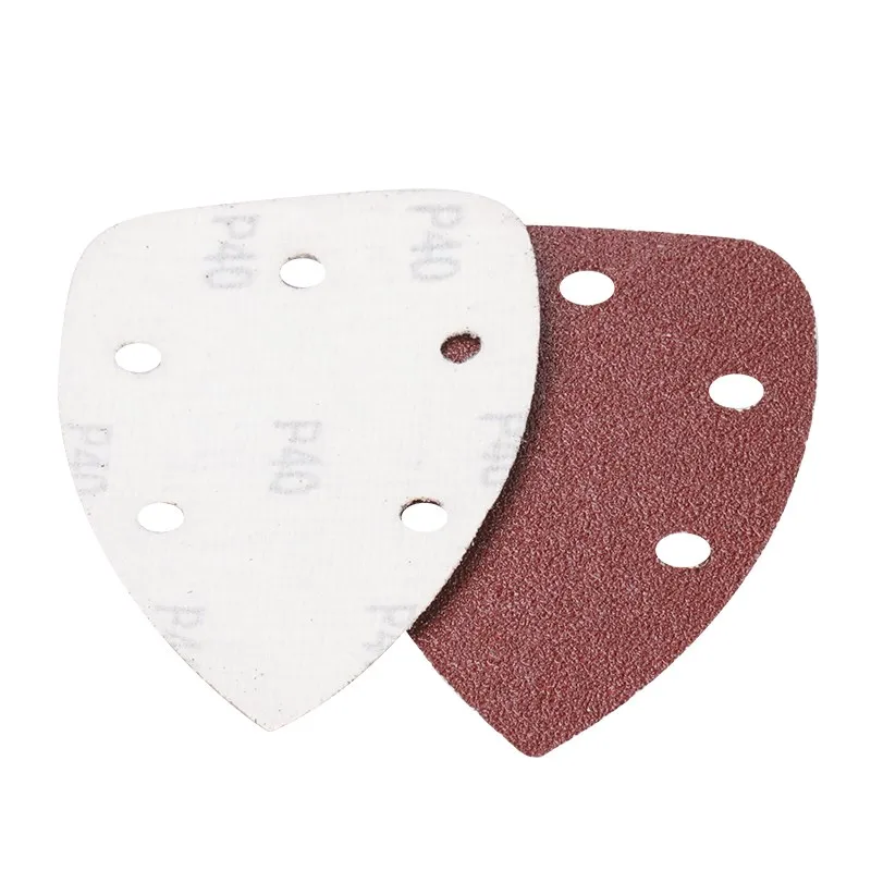 10/40/60pcs 140x98mm Sandpaper 5 Holes Triangle Polishing Pad Abrasive Tools for Power Grinding Machine Tools 40-400 Grit sanding disc