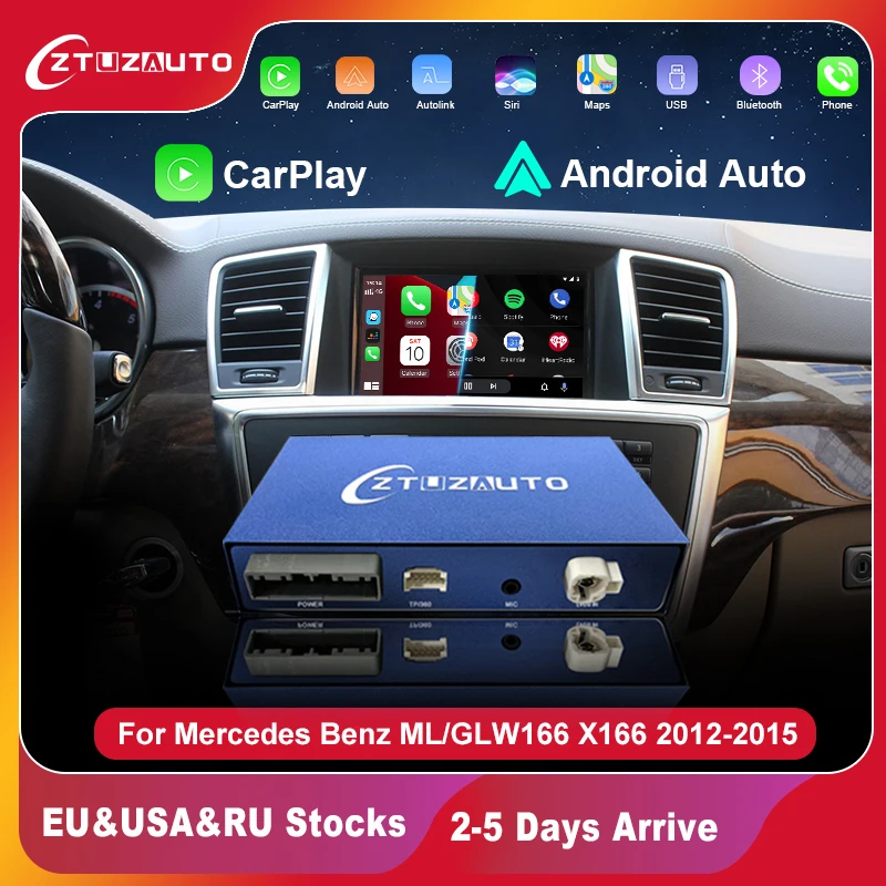 

Wireless CarPlay for Mercedes Benz ML GL W166 X166 NTG4.5/4.7 2012-2015, with Android Auto Mirror Link AirPlay Car Play Function