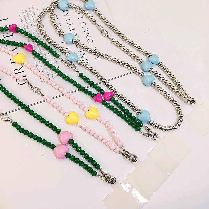 

Mobile Phone Lanyard Crossbody Carried on The Shoulder Hanging Chain Pearl Hand-beaded Chain Diagonal Long Anti-lost Lanyard Key