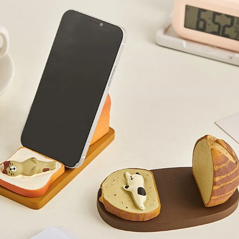 Divertente Cartoon Cat Phone Holder Ins Decor Resina Smartphone Book Stand Home Office Desktop Tablet Holder Mini Figurine