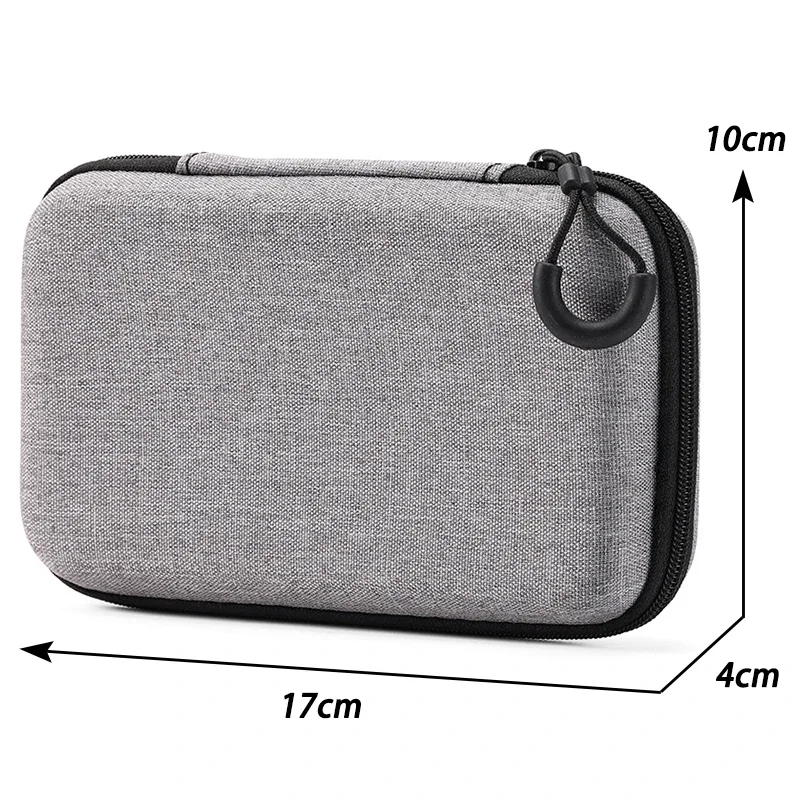 Compact Grey Digital Accessory Organizer - Shockproof Protective Storage Case
