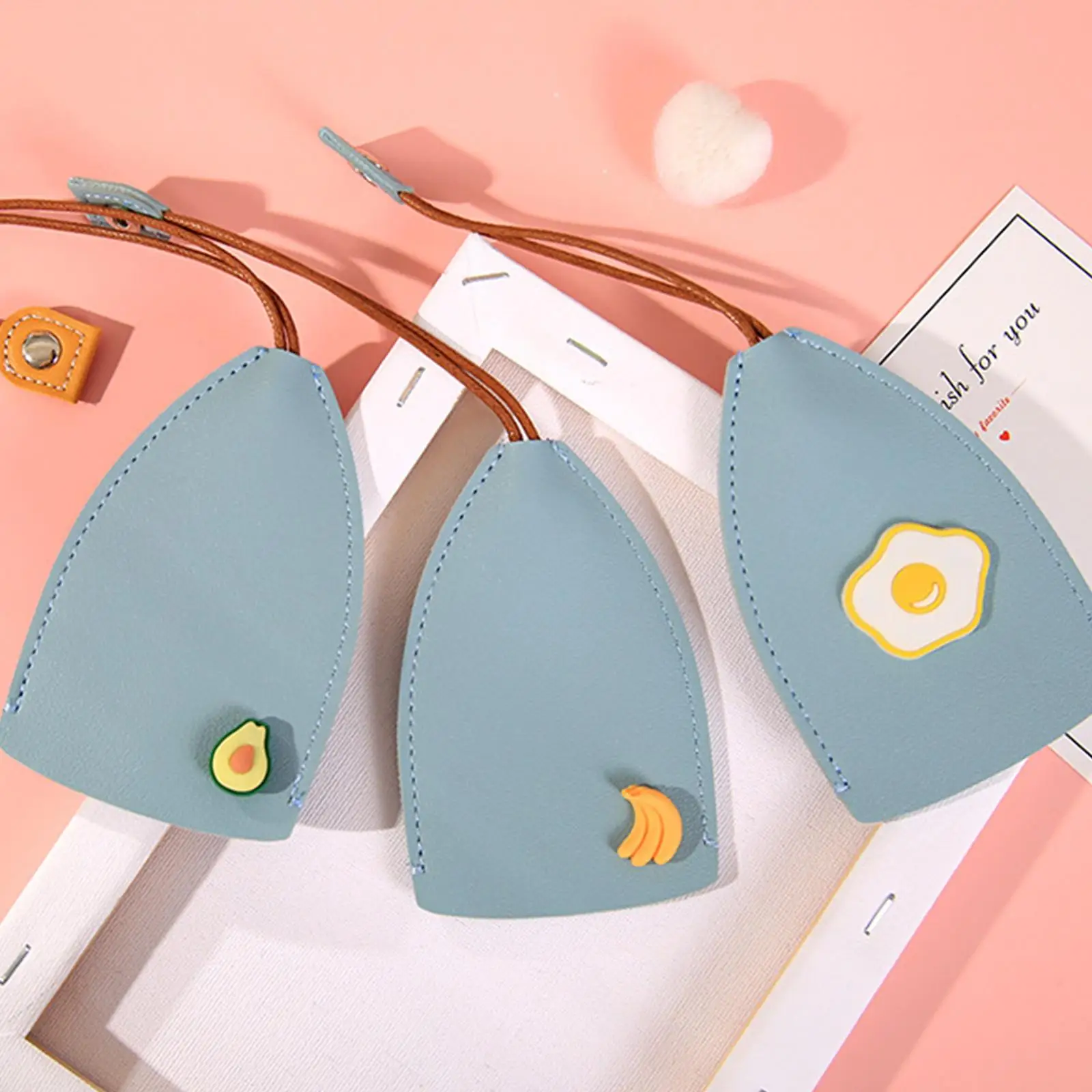 Lovely Leather Key Holder For Keys Wallets Cute Fruit Animal Pull Type PU Key Box Home Case Leather Keychain Pouch key case key holder key organizer key purse