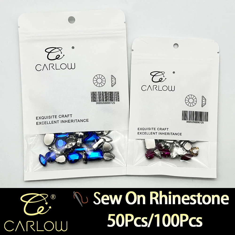 Glass Sew on Rhinestones Multi Shape Mix Size Flat Back Colorful For Wedding Dress