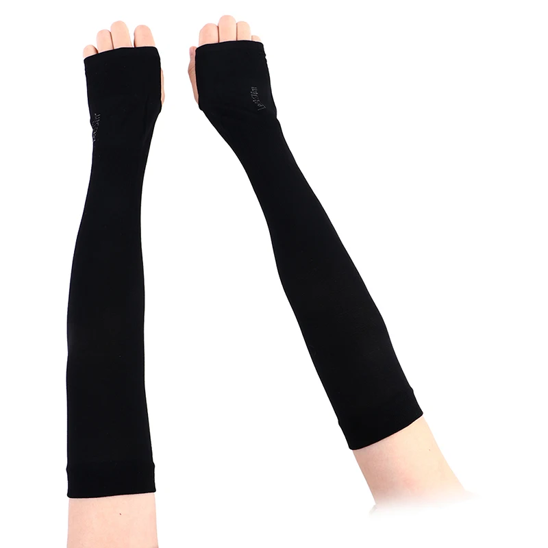 1Pair Ice Silk Sleeve Sunscreen Cuff Arm Sleeves Anti-Slip Summer Men Women Gloves Outdoor Riding Uv Sun Protect