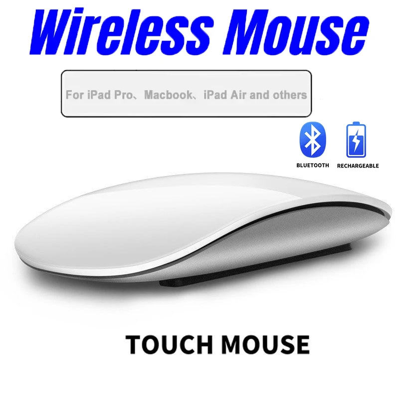 Souris d'ordinateur magique sans fil Bluetooth, Rechargeable, tactile, ergonomique, double mode, silencieuse, pour Apple Macbook Air 1 Souris d'ordinateur magique sans fil Bluetooth, Rechargeable, tactile, ergonomique, double mode, silencieuse, pour Apple Macbook Air 1