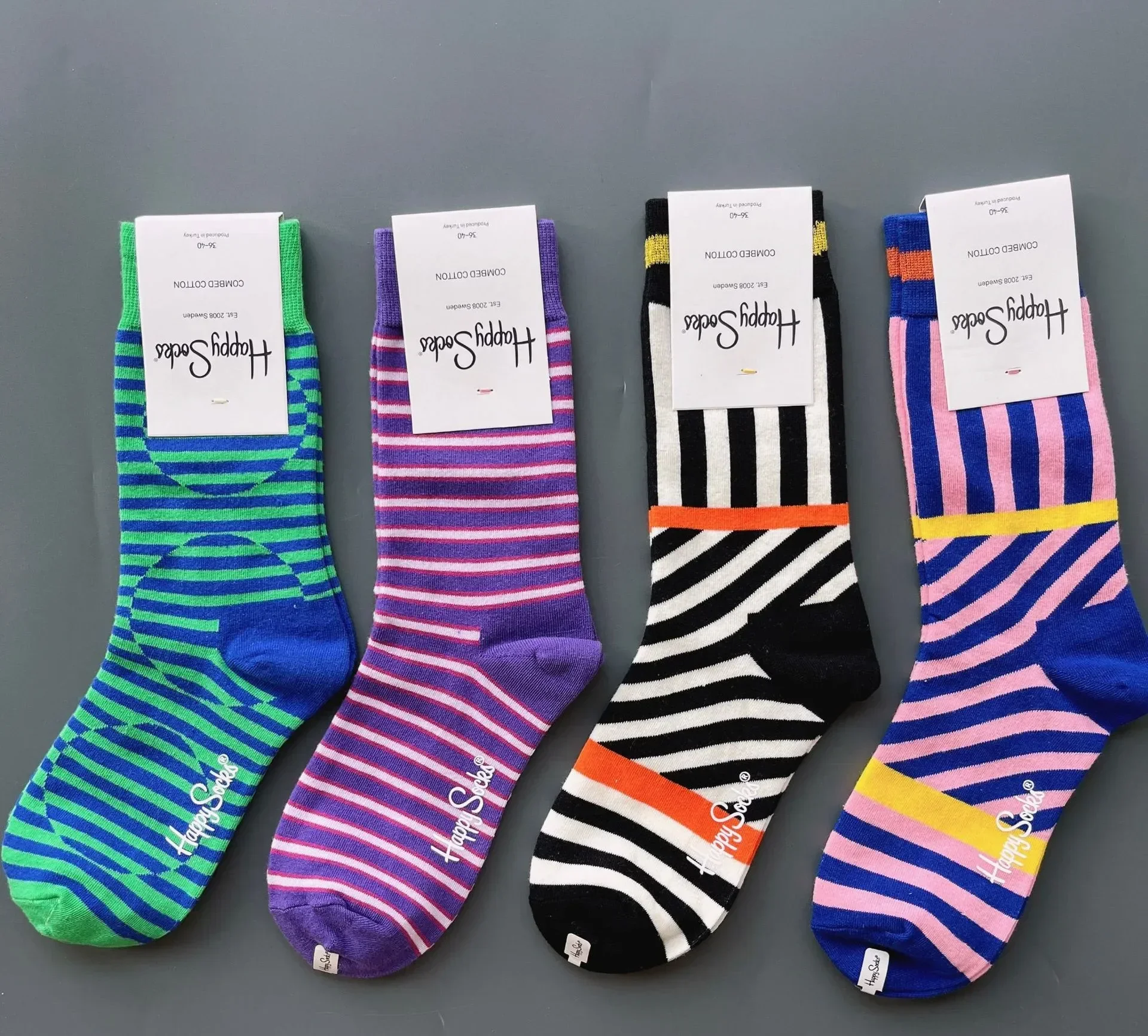 Casual Socks Happy Socks Funny Colorful Socks Fun Bright Crazy Unisex Size 36-40