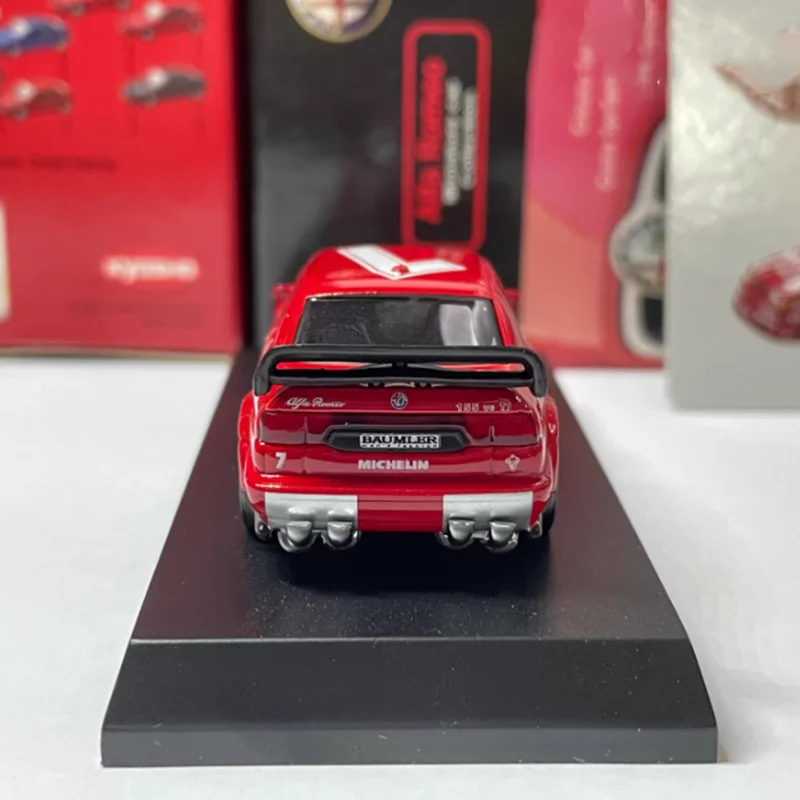 KYOSHO 1:64 스케일 알파 155 V6 Ti No.7 레이싱카 시뮬레이션 합금 모델 차량 선물 장식 수집 장난감 정적 디스플레이