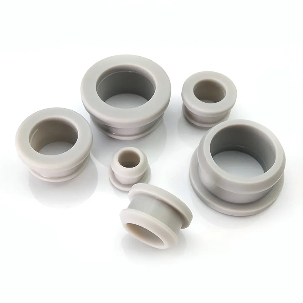 2pcs 15mm-38mm Silicone Rubber Snap-on Grommet Hole Plugs End Caps Bung Wire Cable Protect Bush Seal Gasket Black/White/Gray