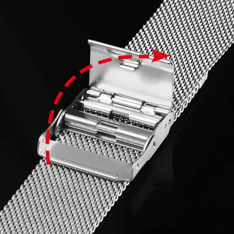Stainless Steel Milanese Strap with Metal Clasp - 22mm Wrist Band in Color2