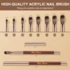 UsiDaer Kolinsky Nail Brush Acrylic with Red Round Wooden Handle and 100% Kolinsky Sable Hair for Crystal UV Gel Painting 2