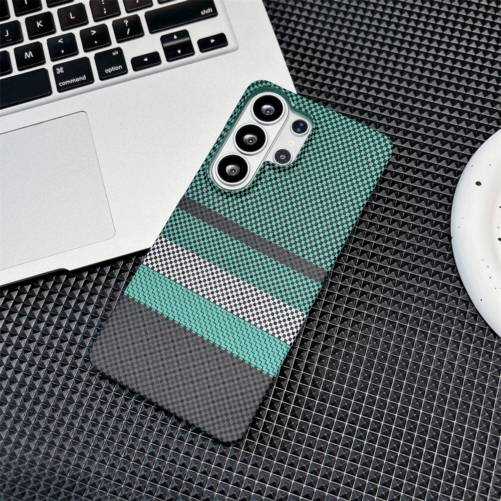 Carbon Fiber Magnetic Wireless Charging Phone Case with Camera Bumper Protection