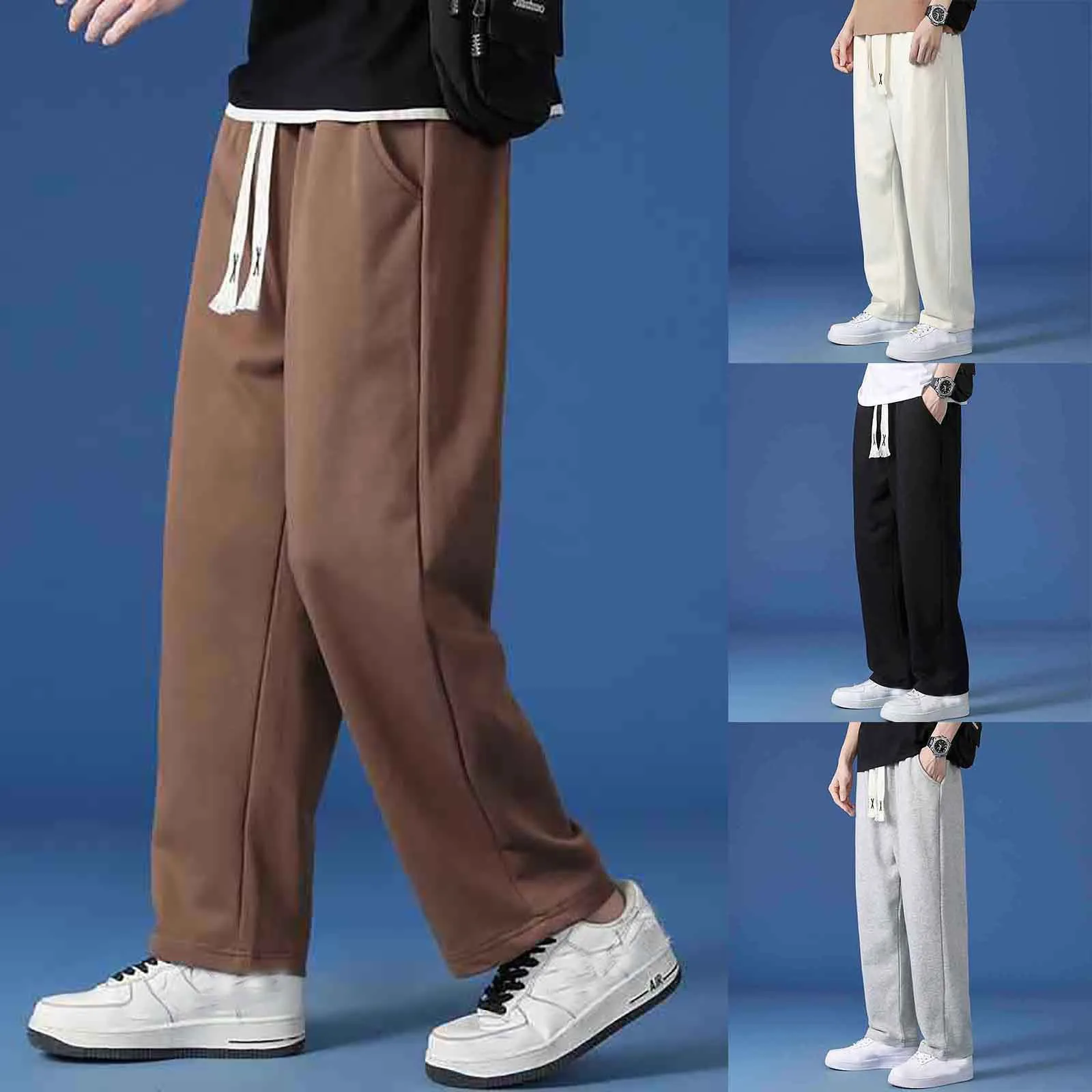 

Lightweight Sweatpants Men Casual Pants With Pockets Straight Leg Joggers Baggy Man Trousers Y2k Clothes Gym Work Pantalones