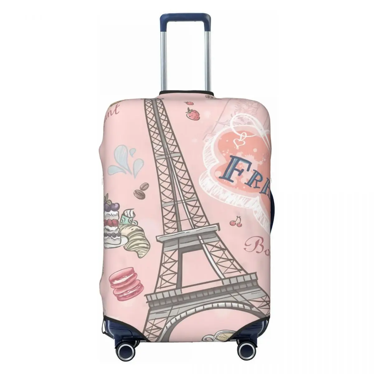 Eiffel Tower Graffiti Suitcase Cover Paris Fashion Travel Protection Flight Practical Luggage Supplies Xmas Gift 2