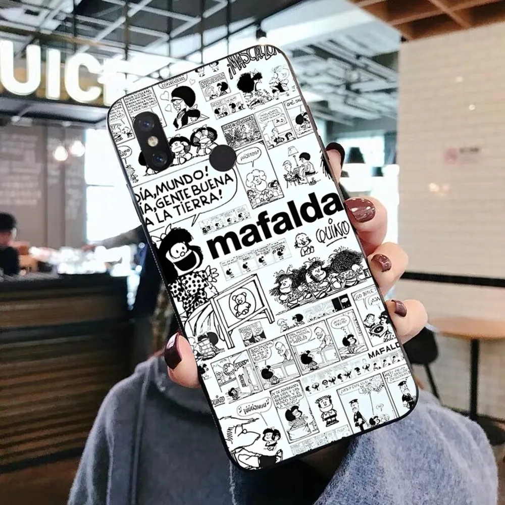 Mafalda Phone Case For Xiaomi Mi 5X 8 9 10 11 12 lite pro 10T PocoX3pro PocoM3 Note 10 pro lite