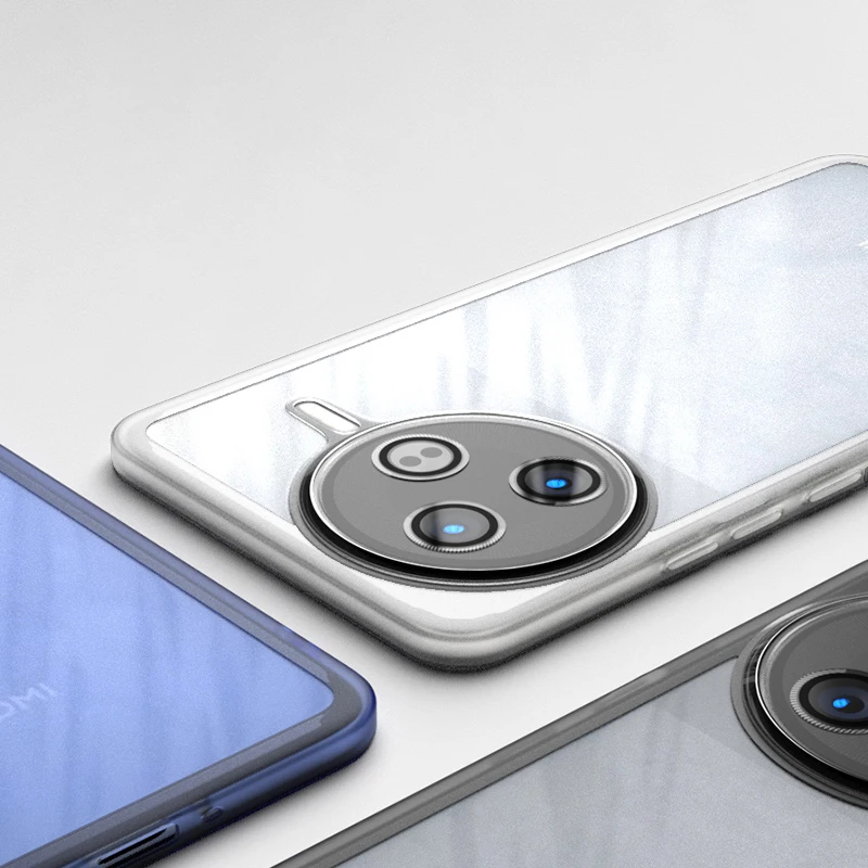 Clear Soft Silicone Acrylic Phone Case with Lens Protector Film