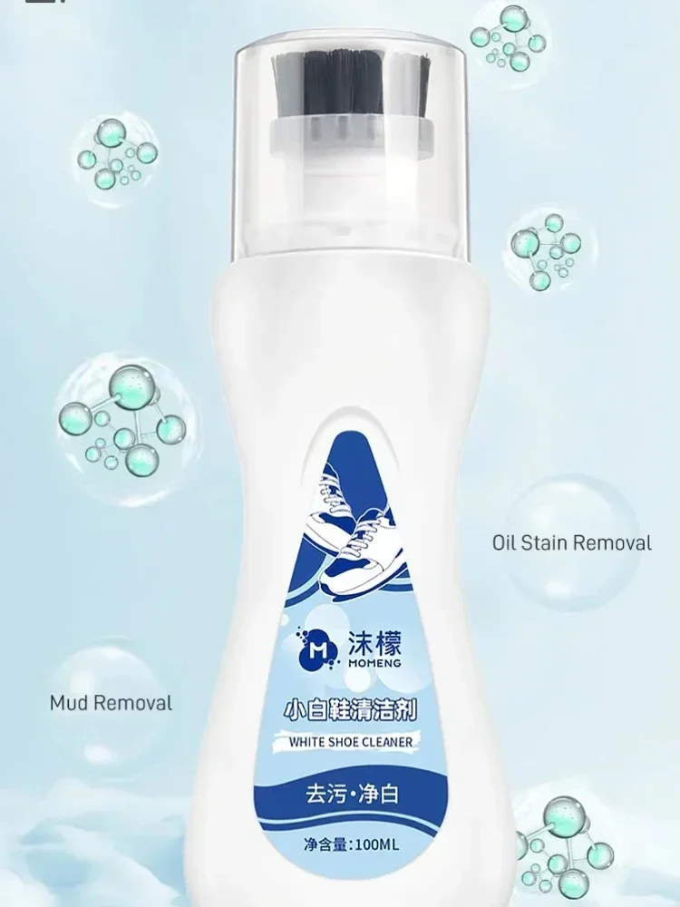 100ml White shoes cleaning whitening artifact with brush head powerfully removes stubborn stain household yellow decontamination