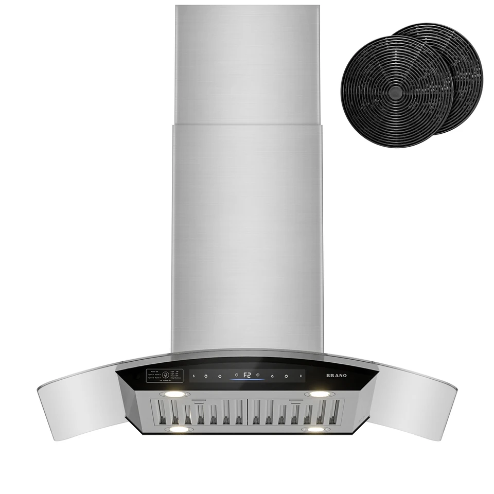 36 Inch Powerful Island Range Hood with Smart Controls