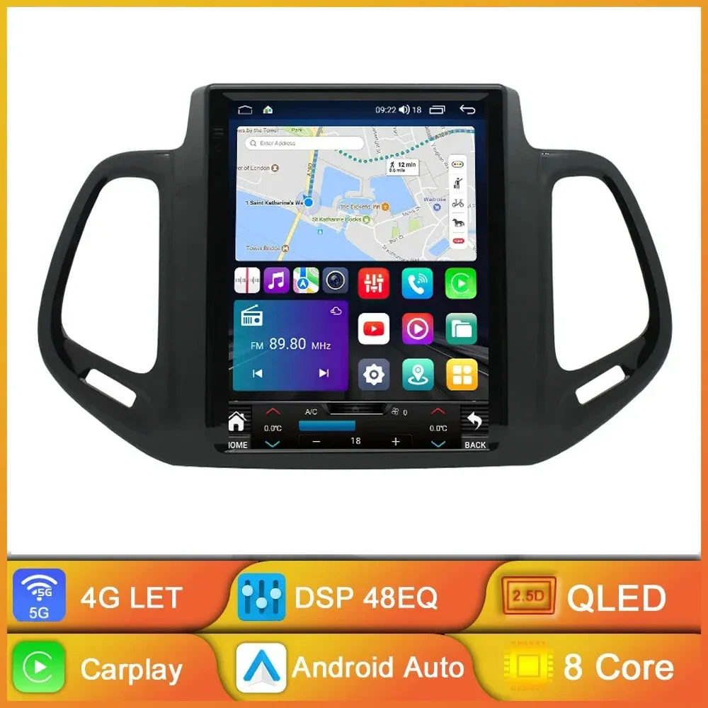 

9.7INCH Android 13 For Jeep Compass 2 MP 2017 - 2020 Car Radio Multimedia Video Player GPS Navigation CarPlay Autoradio DSP DVD