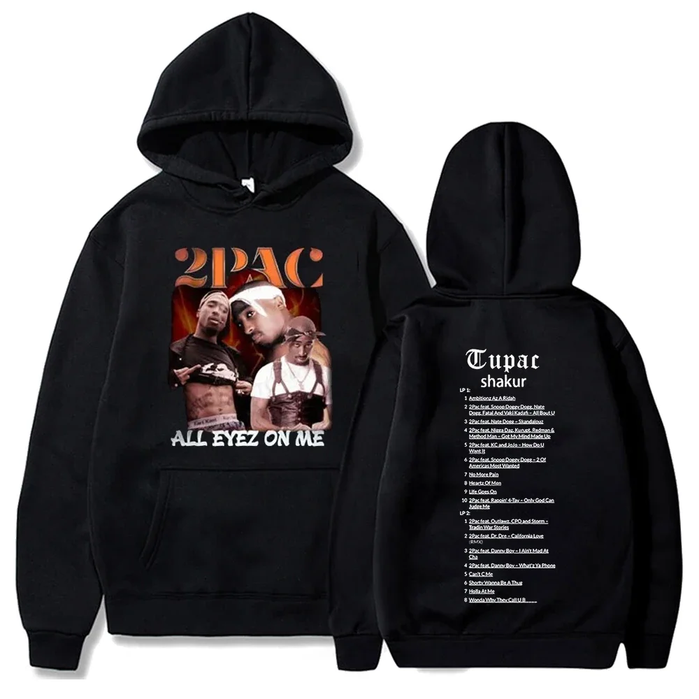 thumbnail image 1 of Tupac-Sudadera con capucha para hombre y mujer, suéter con estampado de rapero Y2k, ropa de calle informal, holgada, de lana, para otoño, 1 of 5