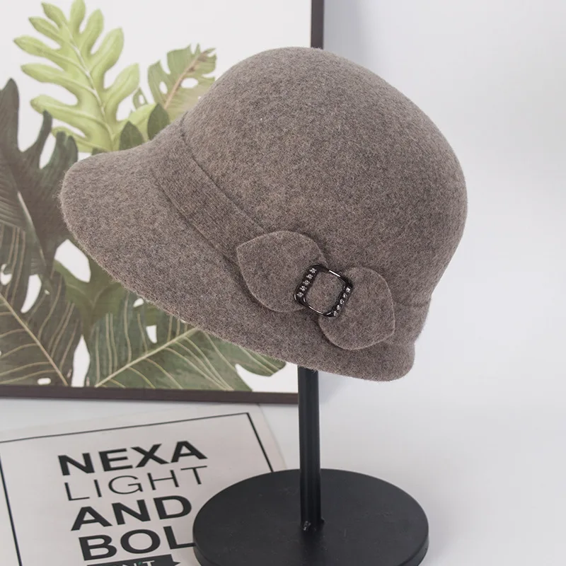 Wool Short Eave Fisherman Hat Women's Autumn And Winter Korean Version Woolen Warm Hat British Elegant Cold Proof Top
