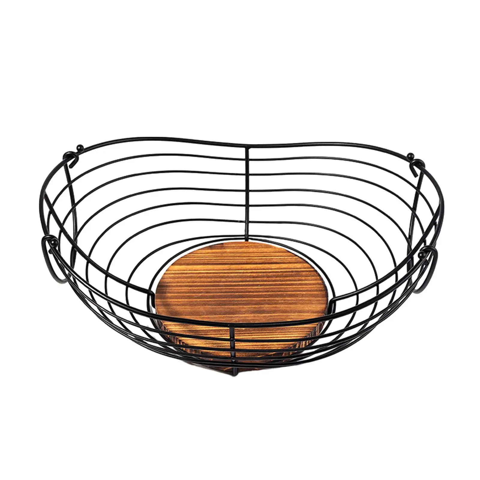 Iron Wire Fruit Serving Bowl Storage Container Oval Fruit Tray for Tea Bar Outdoor Parties Home Living Room Kitchen Countertop
