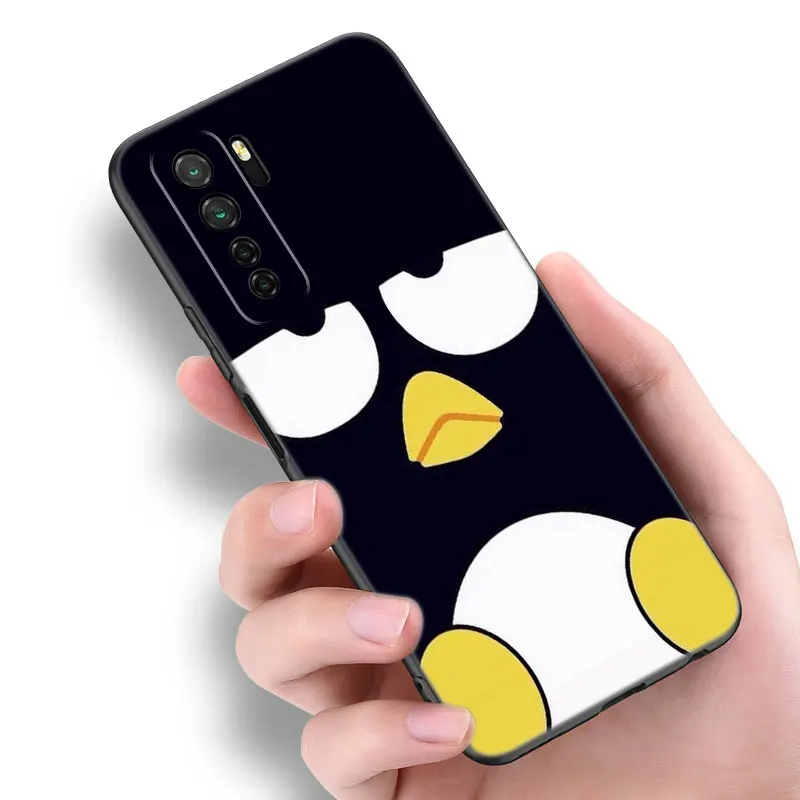 Cute Lovely Penguin Black Phone Case For Huawei Nova 8 9 10 SE 11 Ultra 12 Pro 7i 8i 11i 11E Y70 Plus Y60 Y61 Y71 Y90 Y91