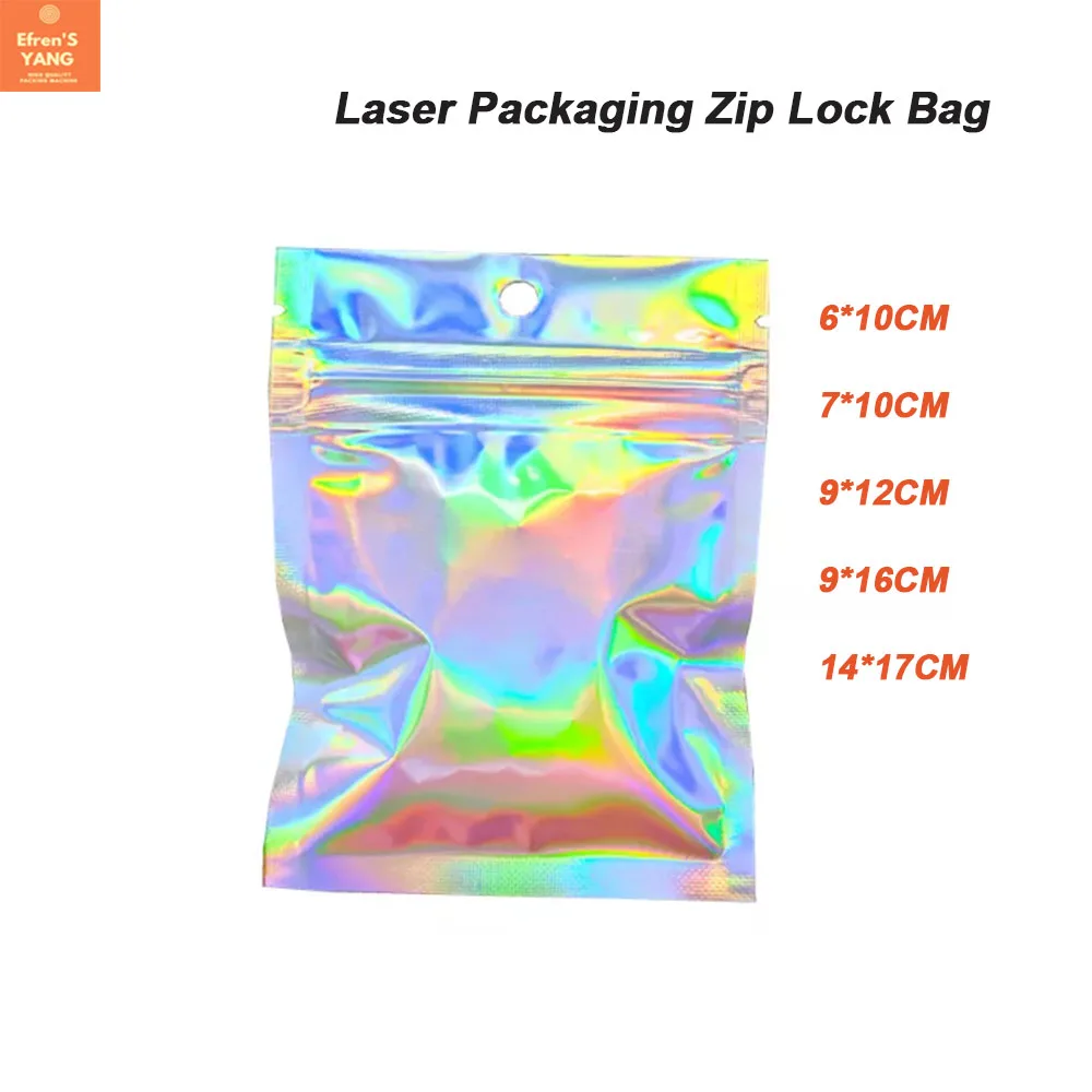 

25Packs Foil Ziplock Bags Resealable Smell Proof Bags Aluminum Foil Pouch Mylar Ziplock Bags Holographic Rainbow Color