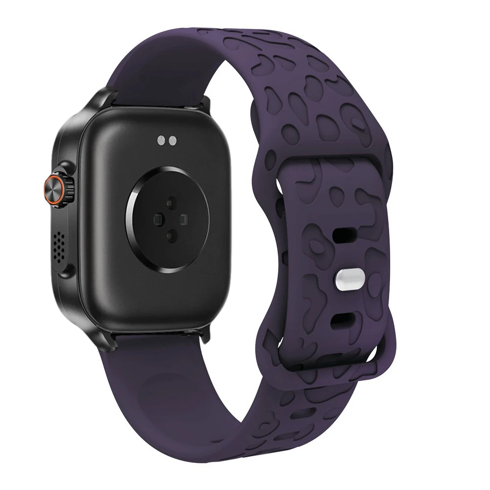 Leopard Engraved Sport Silicone Replacement Strap - 22mm Band
