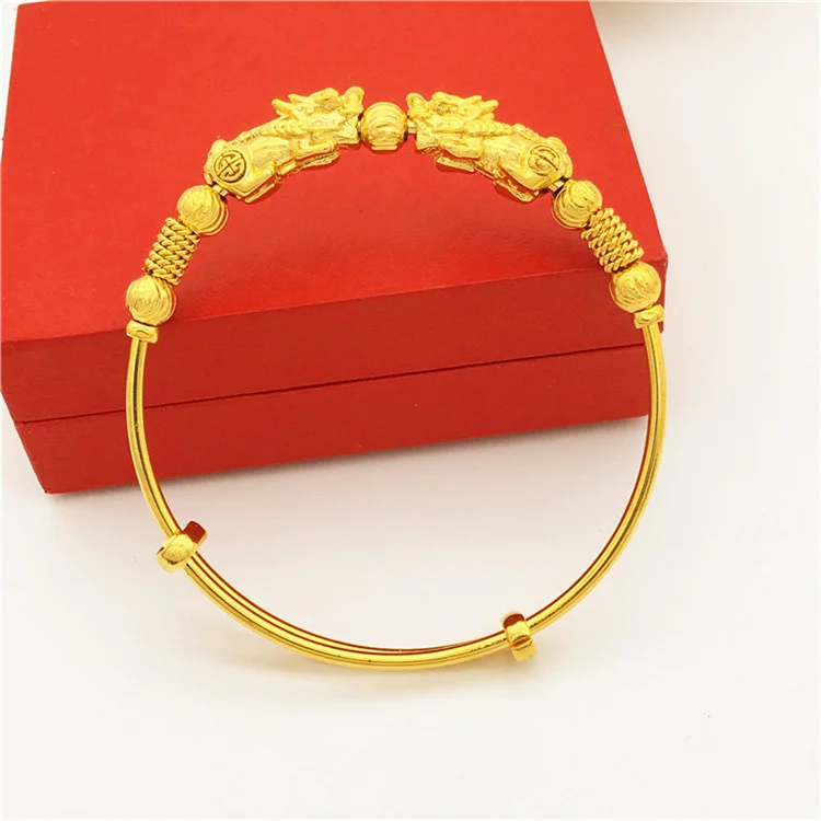 

European Dollar Gold Jewelry Ethnic Style Brave Bracelet Women's Vietnam Sand Gold Bracelet Adjustable Imitation Gold Bracelet